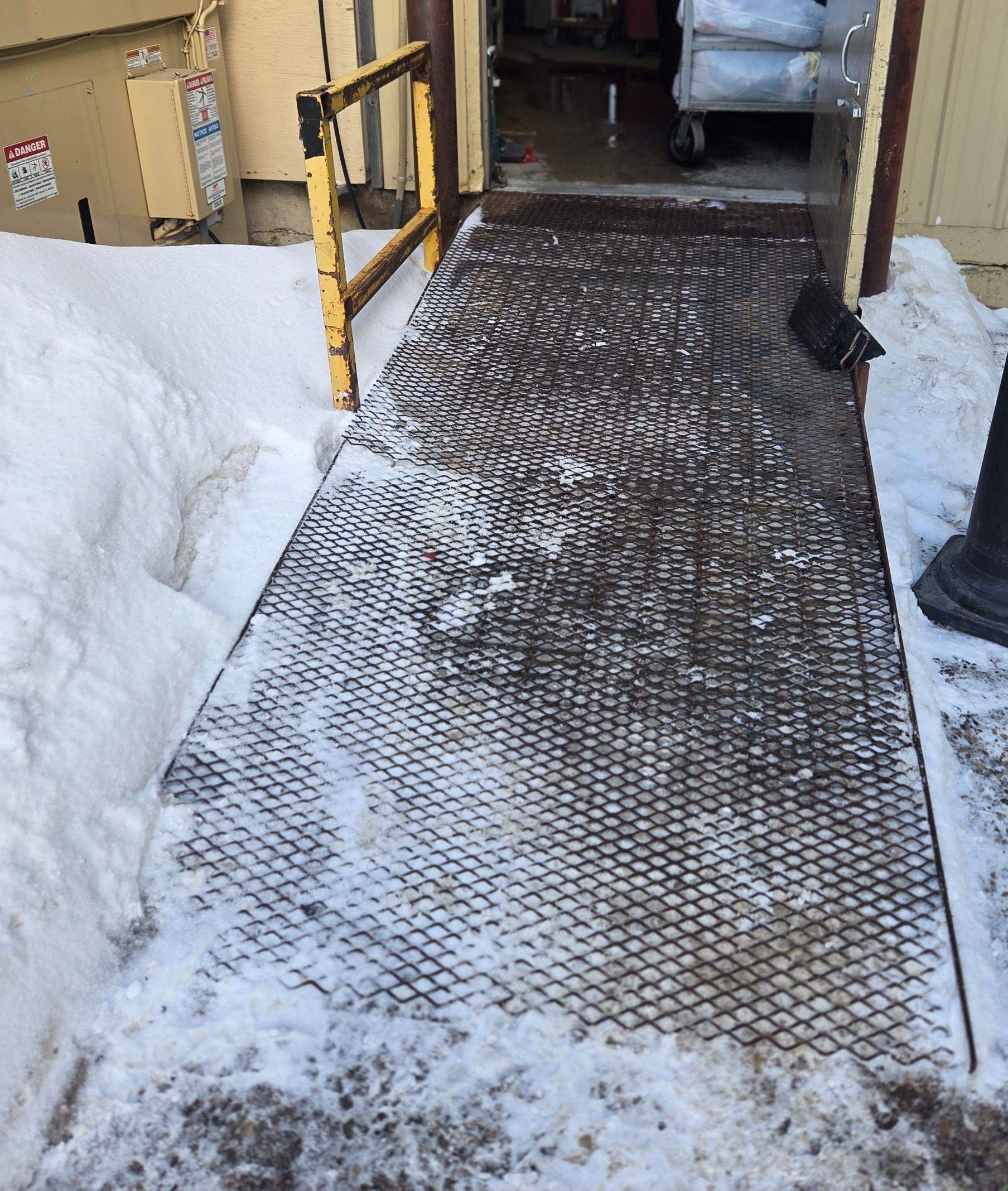 Uneven loading ramp tripping hazard